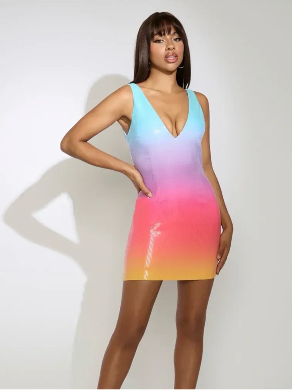 Runaway The Label MALIBU MINI DRESS - RAINBOW Size 6 - Picture 3 of 10